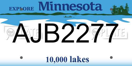 AJB2277 Minnesota License Plate