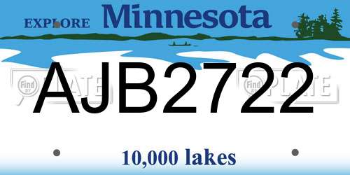 AJB2722 Minnesota License Plate