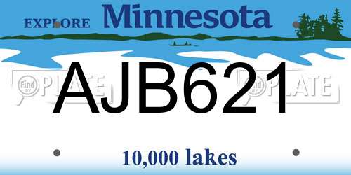 AJB621 Minnesota License Plate