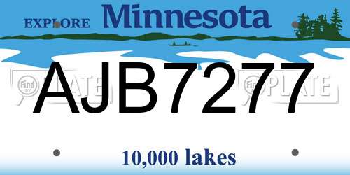 AJB7277 Minnesota License Plate