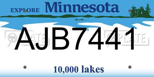 AJB7441 Minnesota License Plate