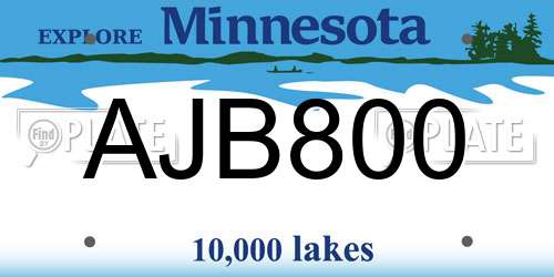 AJB800 Minnesota License Plate