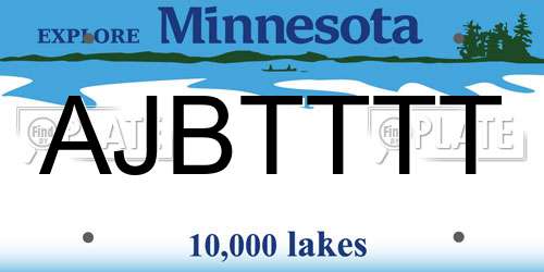 AJBTTTT Minnesota License Plate