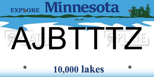 AJBTTTZ Minnesota License Plate