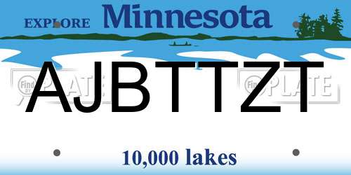 AJBTTZT Minnesota License Plate