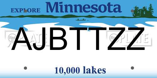 AJBTTZZ Minnesota License Plate