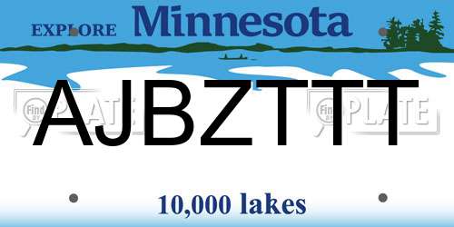 AJBZTTT Minnesota License Plate