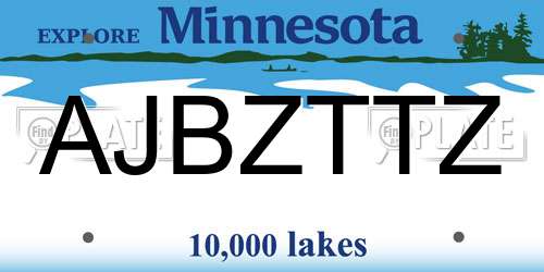 AJBZTTZ Minnesota License Plate