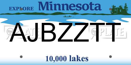 AJBZZTT Minnesota License Plate
