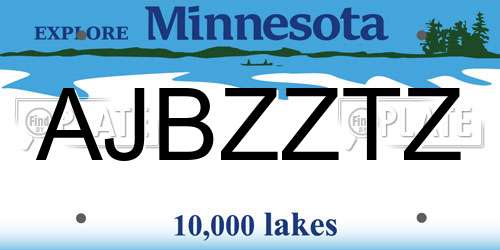 AJBZZTZ Minnesota License Plate