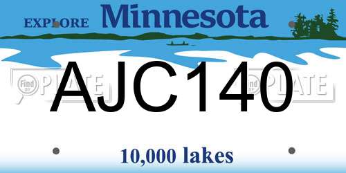 AJC140 Minnesota License Plate