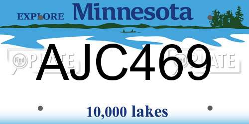 AJC469 Minnesota License Plate