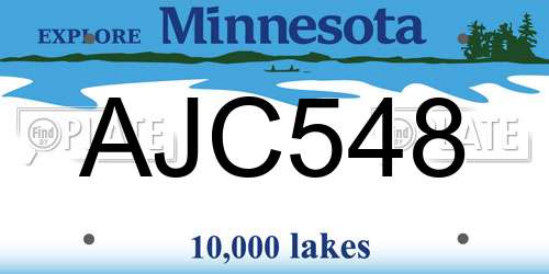 AJC548 Minnesota License Plate