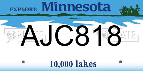 AJC818 Minnesota License Plate