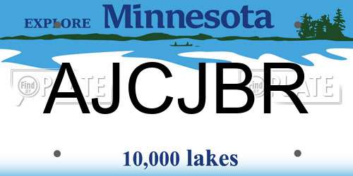 AJCJBR Minnesota License Plate