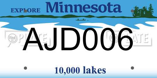 AJD006 Minnesota License Plate