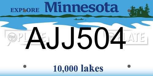 AJJ504 Minnesota License Plate