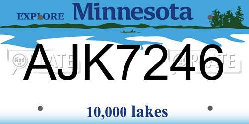 AJK7246 Minnesota License Plate