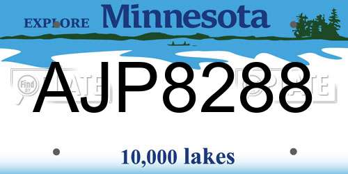 AJP8288 Minnesota License Plate