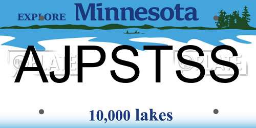 AJPSTSS Minnesota License Plate