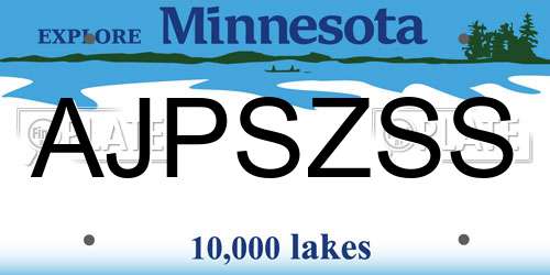 AJPSZSS Minnesota License Plate