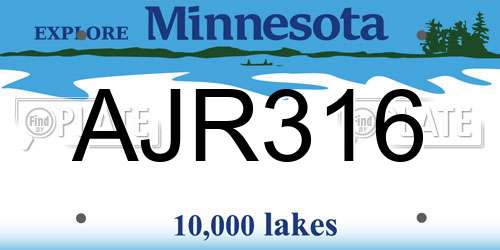 AJR316 Minnesota License Plate