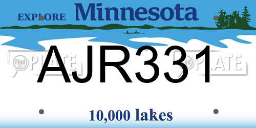 AJR331 Minnesota License Plate
