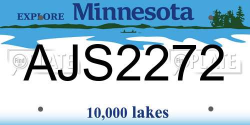 AJS2272 Minnesota License Plate