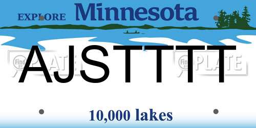 AJSTTTT Minnesota License Plate