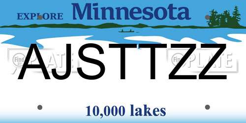 AJSTTZZ Minnesota License Plate