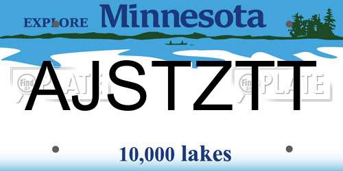 AJSTZTT Minnesota License Plate