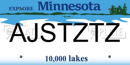 AJSTZTZ Minnesota License Plate
