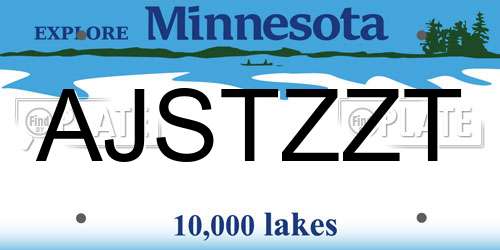 AJSTZZT Minnesota License Plate