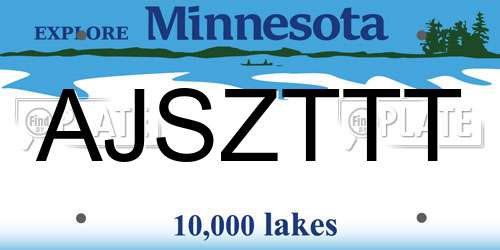 AJSZTTT Minnesota License Plate
