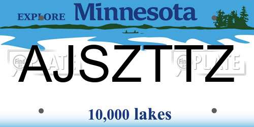 AJSZTTZ Minnesota License Plate