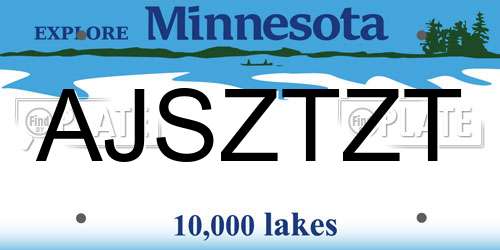 AJSZTZT Minnesota License Plate