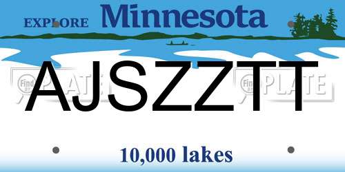 AJSZZTT Minnesota License Plate