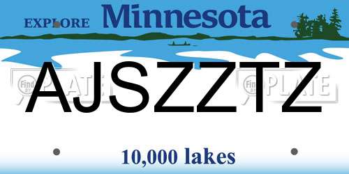 AJSZZTZ Minnesota License Plate