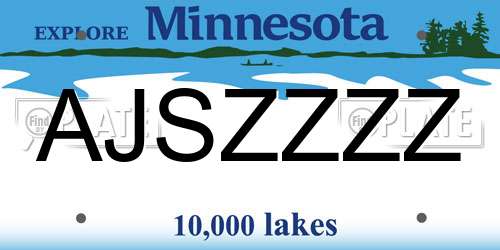 AJSZZZZ Minnesota License Plate
