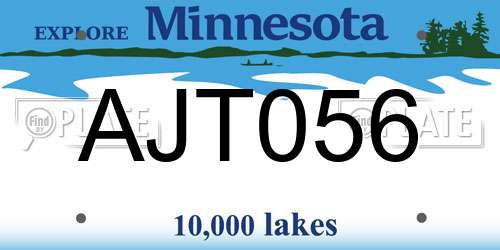 AJT056 Minnesota License Plate