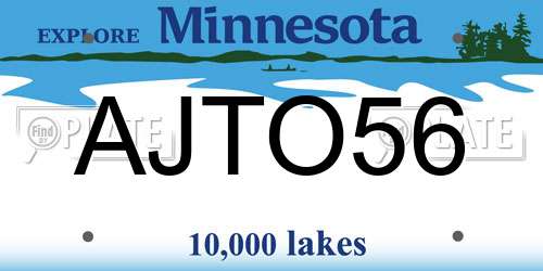 AJTO56 Minnesota License Plate