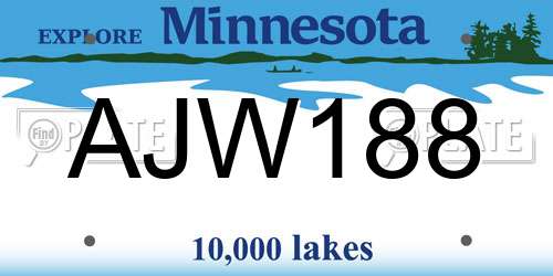 AJW188 Minnesota License Plate