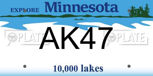AK47 Minnesota License Plate