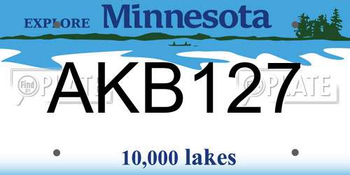 AKB127 Minnesota License Plate