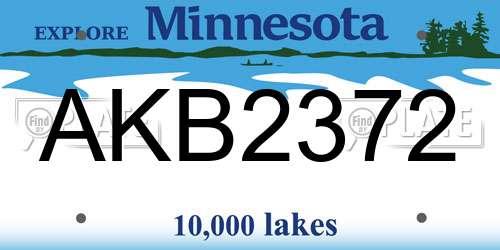 AKB2372 Minnesota License Plate