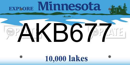 AKB677 Minnesota License Plate