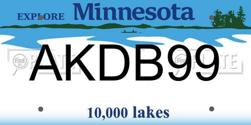 AKDB99 Minnesota License Plate