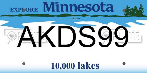 AKDS99 Minnesota License Plate