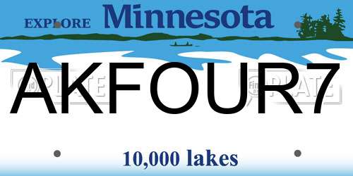 AKFOUR7 Minnesota License Plate