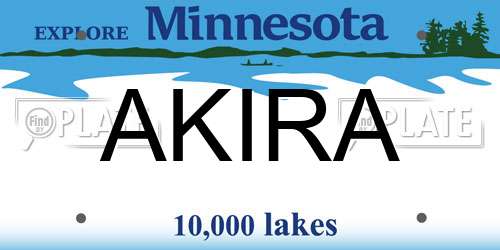 AKIRA Minnesota License Plate